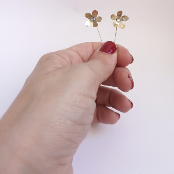 Pendiente flor cristal Swarovski pequeño