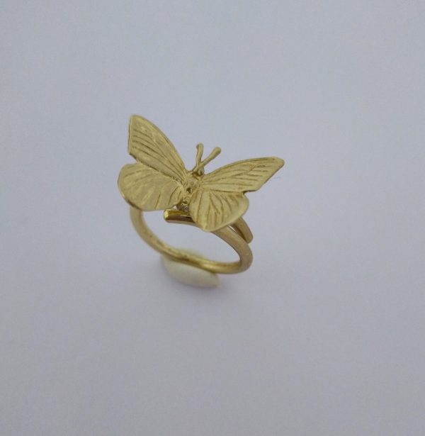 anillo mariposa textura ajustable 3