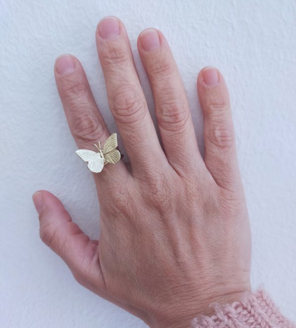 anillo mariposa textura ajustable 4