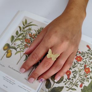 anillo mariposa textura ajustable 8